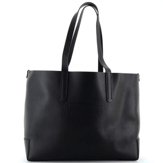 Burberry Motif Tote Embossed Leather Medium