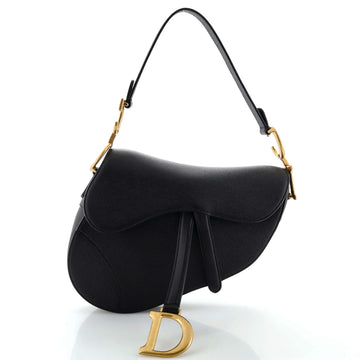 Christian Dior Saddle Handbag Leather Medium