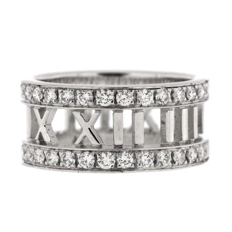 Tiffany & Co. Atlas Open Ring 18K White Gold and Diamonds 9mm