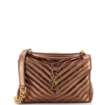 Saint Laurent Classic Monogram College Bag Matelasse Chevron Leather Medium