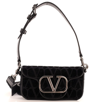Valentino Garavani VLogo Loco Flap Shoulder Bag Printed Canvas Small