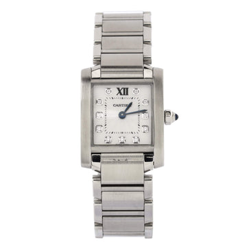 Cartier Tank Francaise Quartz Watch Stainless Steel with Diamond Markers 25