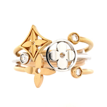 Louis Vuitton Idylle Blossom Ring 18K Tricolor Gold with Diamonds