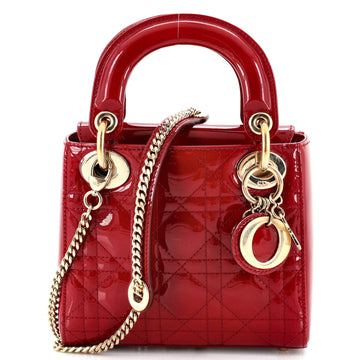 Christian Dior Lady Dior Chain Bag Cannage Quilt Patent Mini