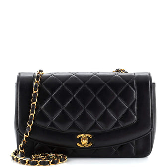 Chanel Vintage Diana Flap Bag Quilted Lambskin Medium