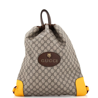 Gucci Neo Vintage Drawstring Backpack GG Coated Canvas Large