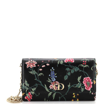 Christian Dior Caro Wallet on Chain Pouch Printed Leather