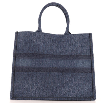 Christian Dior Book Tote Oblique Denim Large