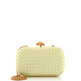 Bottega Veneta Box Knot Chain Clutch Intrecciato Satin Small
