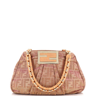 Fendi Mia Tote Metallic Zucca Canvas Small
