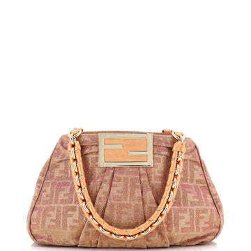 Fendi Mia Tote Metallic Zucca Canvas Small