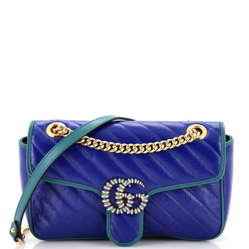 Gucci GG Marmont Flap Bag Diagonal Quilted Leather Small