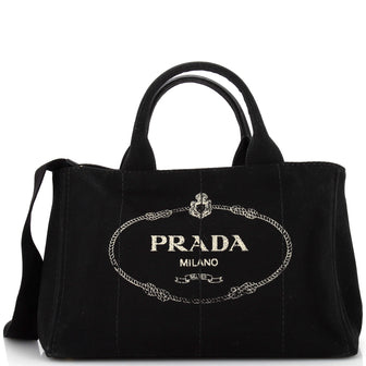 Prada Canapa Convertible Tote Canvas Large