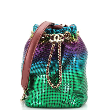 Chanel CC Drawstring Bucket Bag Metal Mesh Mini