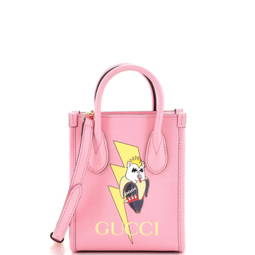 Gucci Vertical Tote Printed Leather Mini