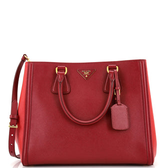 Prada Bicolor Lux Convertible Open Tote Saffiano Leather Medium