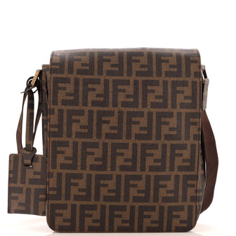 Fendi Flap Messenger Bag Zucca Coated Canvas Small