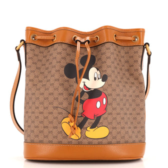 Gucci Disney Mickey Mouse Bucket Bag Printed Mini GG Coated Canvas