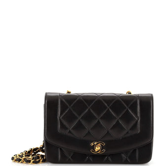 Chanel Vintage Diana Flap Bag Quilted Lambskin Small