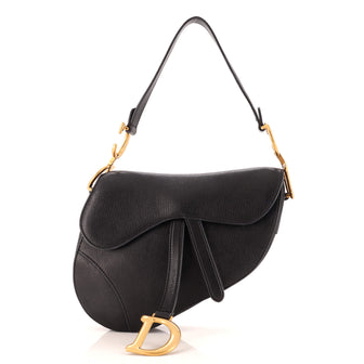 Christian Dior Saddle Handbag Leather Medium