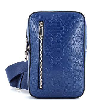 Gucci Sling Backpack GG Embossed Perforated Leather