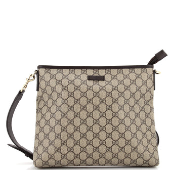 Gucci Zip Top Messenger Bag GG Coated Canvas Medium