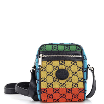Gucci Interlocking G Patch Zip Messenger Bag Multicolor GG Canvas Mini