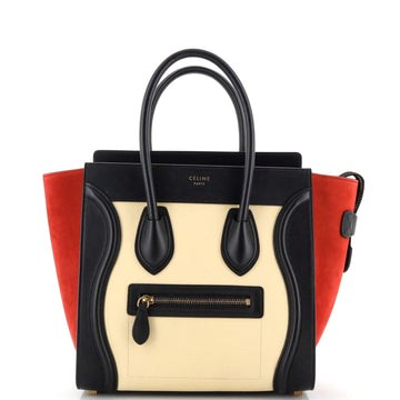 Celine Tricolor Luggage Bag Leather Micro