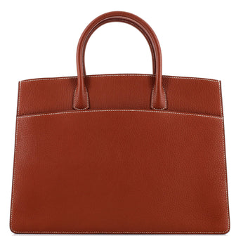 Hermes White Bus Bag Leather 39