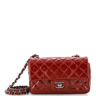 Chanel Classic Single Flap Bag Quilted Patent Mini