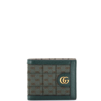 Gucci Ophidia Bifold Wallet Quilted Micro GG Canvas with Leather Compact