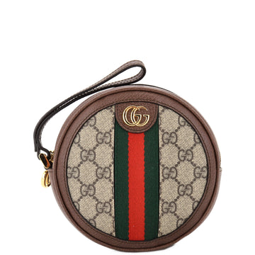Gucci Ophidia Round Wristlet Wallet GG Coated Canvas