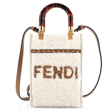 Fendi Sunshine Shopper Tote Shearling Mini