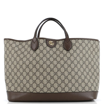 Gucci Ophidia Top Handle Shopping Tote GG Coated Canvas Medium