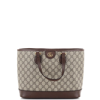 Gucci Ophidia Top Handle Shopping Tote GG Coated Canvas and Leather Mini