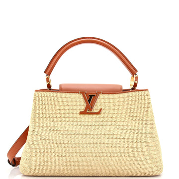 Louis Vuitton Capucines Bag Raffia with Leather PM
