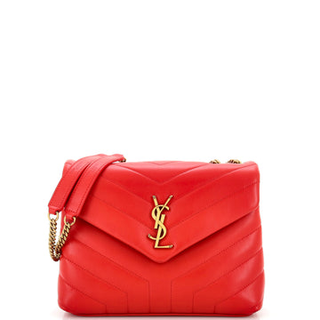 Saint Laurent Loulou Shoulder Bag Matelasse Chevron Leather Small