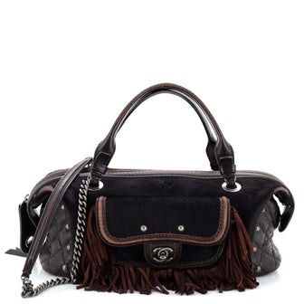 Chanel Paris-Dallas Fringe Bowling Bag Quilted Leather and Pony Hair