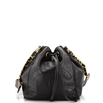 Chanel Vintage CC Drawstring Bucket Bag Caviar Small