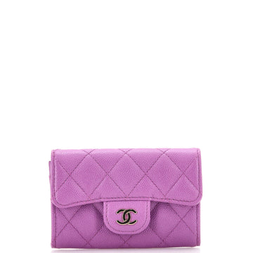 Chanel Classic Flap Card Case Quilted Caviar