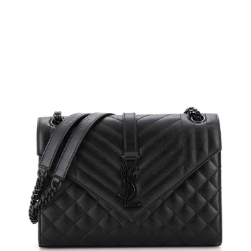 Saint Laurent Classic Monogram Envelope Satchel Mixed Matelasse Leather Medium