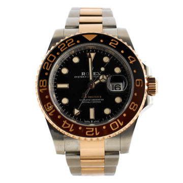 Rolex Oyster Perpetual Date GMT-Master II Rootbeer Automatic Watch Stainless Steel and Cerachrom with Rose Gold 40