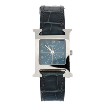 Hermes Heure H Quartz Watch Stainless Steel and Leather 21