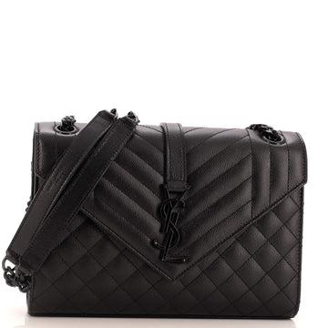 Saint Laurent Classic Monogram Envelope Satchel Mixed Matelasse Leather Medium