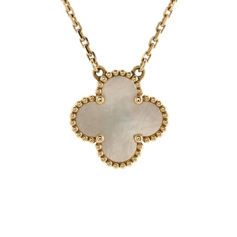 Van Cleef & Arpels Vintage Alhambra Pendant Necklace 18K Yellow Gold and Mother of Pearl