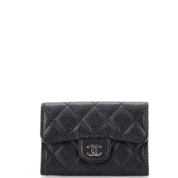 Chanel Classic Flap Card Case Quilted Caviar
