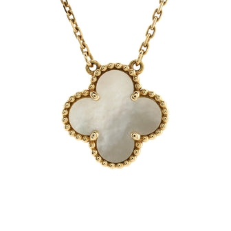 Van Cleef & Arpels Vintage Alhambra Pendant Necklace 18K Yellow Gold and Mother of Pearl