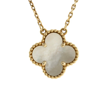 Van Cleef & Arpels Vintage Alhambra Pendant Necklace 18K Yellow Gold and Mother of Pearl