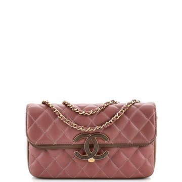 Chanel CC Chic Double Flap Bag Quilted Lambskin Small