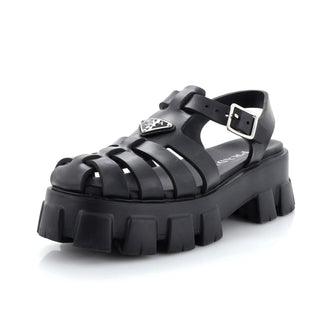 Prada Women's Monolith Cage Platform Sandals Rubber